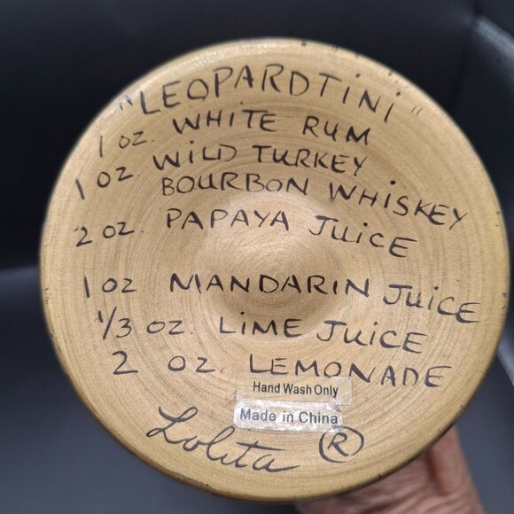 Hand-Painted Lolita Love My  Martini Glass Leopard Leopardtini Recipe - Picture 5 of 5